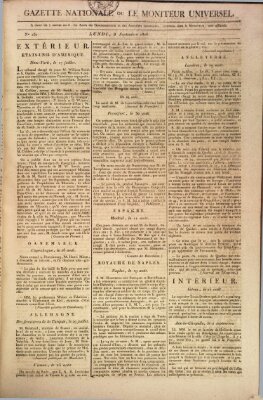 Gazette nationale, ou le moniteur universel (Le moniteur universel) Montag 8. September 1806