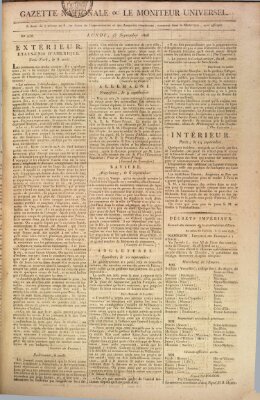 Gazette nationale, ou le moniteur universel (Le moniteur universel) Montag 15. September 1806