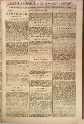 Gazette nationale, ou le moniteur universel (Le moniteur universel) Donnerstag 25. September 1806