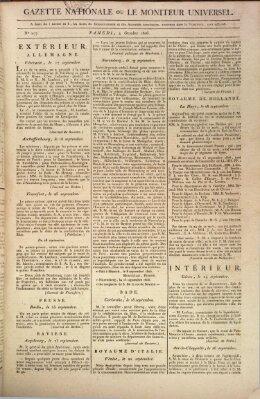 Gazette nationale, ou le moniteur universel (Le moniteur universel) Samstag 4. Oktober 1806