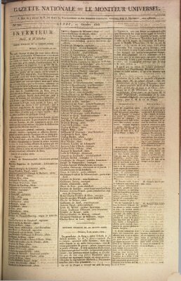 Gazette nationale, ou le moniteur universel (Le moniteur universel) Montag 27. Oktober 1806