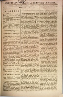 Gazette nationale, ou le moniteur universel (Le moniteur universel) Mittwoch 29. Oktober 1806