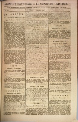 Gazette nationale, ou le moniteur universel (Le moniteur universel) Samstag 1. November 1806