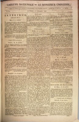 Gazette nationale, ou le moniteur universel (Le moniteur universel) Montag 3. November 1806