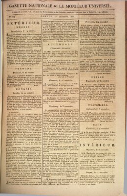 Gazette nationale, ou le moniteur universel (Le moniteur universel) Samstag 15. November 1806