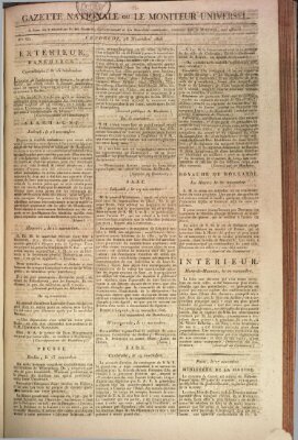 Gazette nationale, ou le moniteur universel (Le moniteur universel) Freitag 28. November 1806