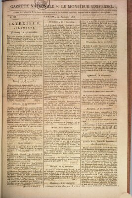 Gazette nationale, ou le moniteur universel (Le moniteur universel) Samstag 29. November 1806