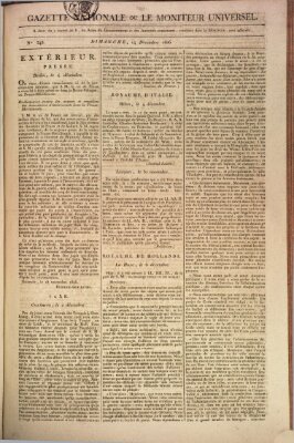 Gazette nationale, ou le moniteur universel (Le moniteur universel) Sonntag 14. Dezember 1806