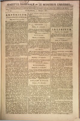 Gazette nationale, ou le moniteur universel (Le moniteur universel) Mittwoch 17. Dezember 1806