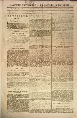 Gazette nationale, ou le moniteur universel (Le moniteur universel) Freitag 2. Januar 1807