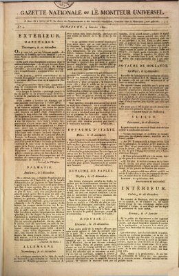 Gazette nationale, ou le moniteur universel (Le moniteur universel) Sonntag 4. Januar 1807