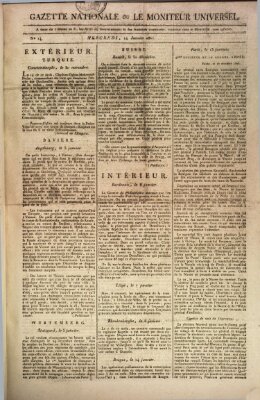 Gazette nationale, ou le moniteur universel (Le moniteur universel) Mittwoch 14. Januar 1807