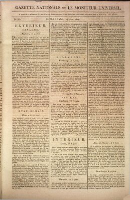 Gazette nationale, ou le moniteur universel (Le moniteur universel) Sonntag 14. Juni 1807