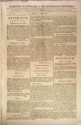 Gazette nationale, ou le moniteur universel (Le moniteur universel) Donnerstag 9. Juli 1807