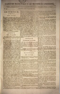 Gazette nationale, ou le moniteur universel (Le moniteur universel) Sonntag 6. September 1807