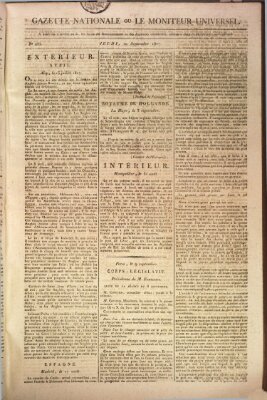 Gazette nationale, ou le moniteur universel (Le moniteur universel) Donnerstag 10. September 1807