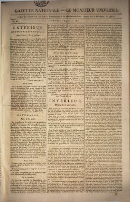 Gazette nationale, ou le moniteur universel (Le moniteur universel) Montag 14. September 1807