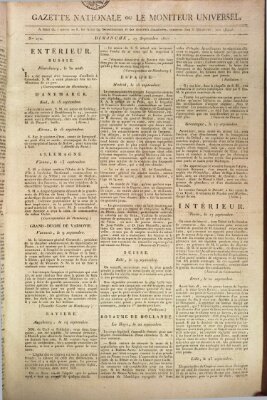 Gazette nationale, ou le moniteur universel (Le moniteur universel) Sonntag 27. September 1807