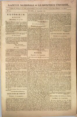 Gazette nationale, ou le moniteur universel (Le moniteur universel) Montag 28. September 1807