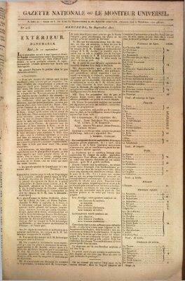 Gazette nationale, ou le moniteur universel (Le moniteur universel) Mittwoch 30. September 1807