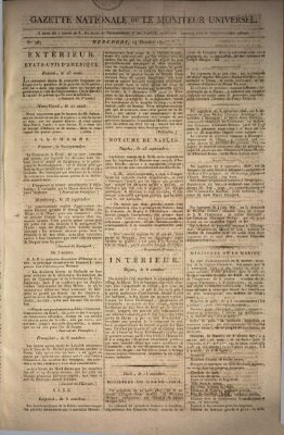 Gazette nationale, ou le moniteur universel (Le moniteur universel) Mittwoch 14. Oktober 1807