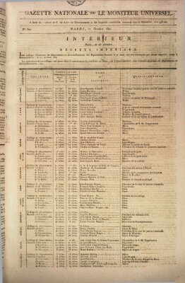 Gazette nationale, ou le moniteur universel (Le moniteur universel) Dienstag 27. Oktober 1807