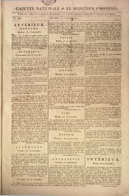 Gazette nationale, ou le moniteur universel (Le moniteur universel) Donnerstag 26. November 1807