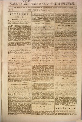 Gazette nationale, ou le moniteur universel (Le moniteur universel) Sonntag 29. November 1807