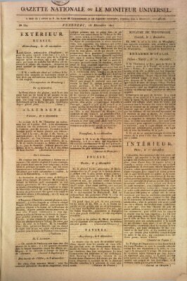Gazette nationale, ou le moniteur universel (Le moniteur universel) Freitag 18. Dezember 1807