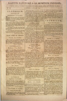 Gazette nationale, ou le moniteur universel (Le moniteur universel) Samstag 19. Dezember 1807