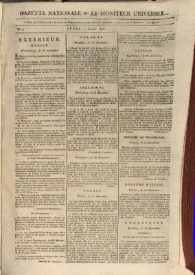 Gazette nationale, ou le moniteur universel (Le moniteur universel) Montag 4. Januar 1808