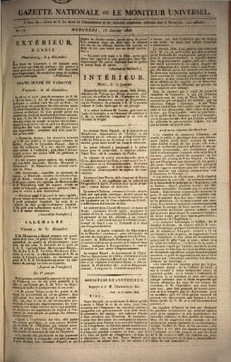 Gazette nationale, ou le moniteur universel (Le moniteur universel) Mittwoch 13. Januar 1808