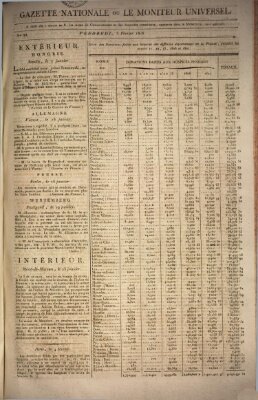 Gazette nationale, ou le moniteur universel (Le moniteur universel) Freitag 5. Februar 1808