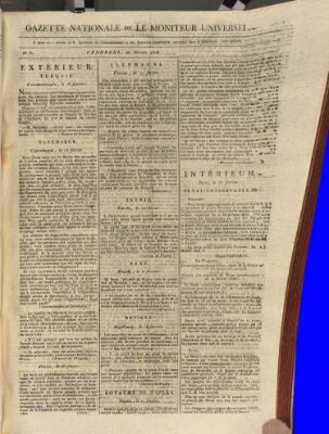 Gazette nationale, ou le moniteur universel (Le moniteur universel) Freitag 26. Februar 1808