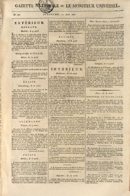 Gazette nationale, ou le moniteur universel (Le moniteur universel) Sonntag 17. April 1808