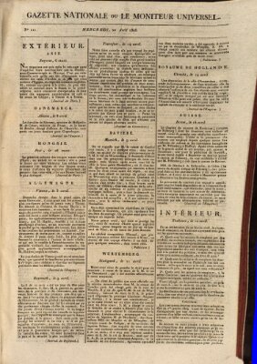 Gazette nationale, ou le moniteur universel (Le moniteur universel) Mittwoch 20. April 1808