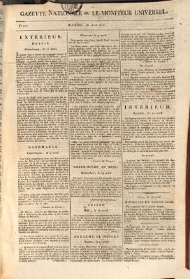 Gazette nationale, ou le moniteur universel (Le moniteur universel) Dienstag 26. April 1808