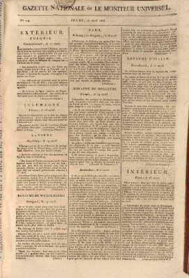 Gazette nationale, ou le moniteur universel (Le moniteur universel) Donnerstag 28. April 1808