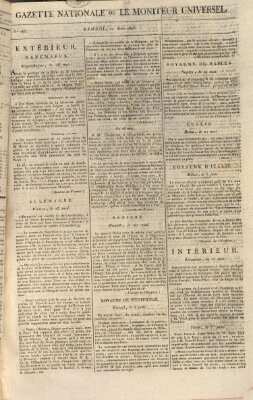 Gazette nationale, ou le moniteur universel (Le moniteur universel) Samstag 11. Juni 1808