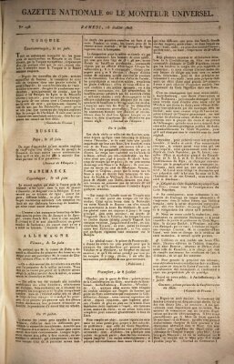 Gazette nationale, ou le moniteur universel (Le moniteur universel) Samstag 16. Juli 1808