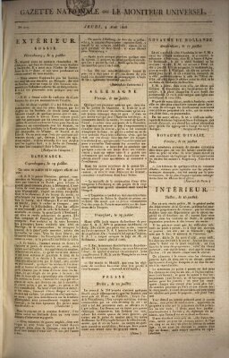 Gazette nationale, ou le moniteur universel (Le moniteur universel) Donnerstag 4. August 1808