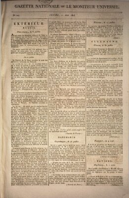 Gazette nationale, ou le moniteur universel (Le moniteur universel) Donnerstag 11. August 1808