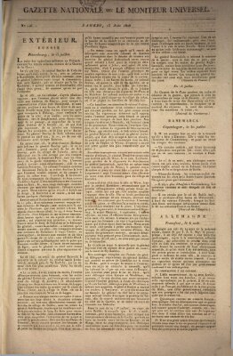 Gazette nationale, ou le moniteur universel (Le moniteur universel) Samstag 13. August 1808