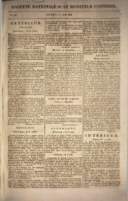 Gazette nationale, ou le moniteur universel (Le moniteur universel) Montag 15. August 1808