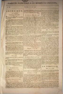 Gazette nationale, ou le moniteur universel (Le moniteur universel) Donnerstag 25. August 1808