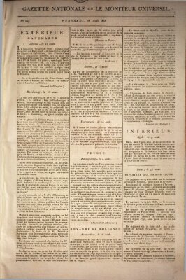 Gazette nationale, ou le moniteur universel (Le moniteur universel) Freitag 26. August 1808