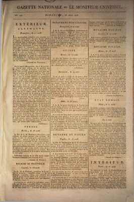 Gazette nationale, ou le moniteur universel (Le moniteur universel) Sonntag 28. August 1808