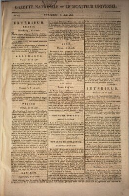 Gazette nationale, ou le moniteur universel (Le moniteur universel) Mittwoch 31. August 1808