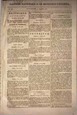 Gazette nationale, ou le moniteur universel (Le moniteur universel) Sonntag 4. September 1808