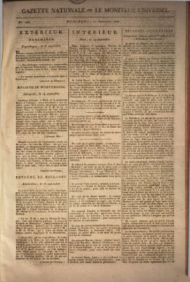 Gazette nationale, ou le moniteur universel (Le moniteur universel) Mittwoch 21. September 1808